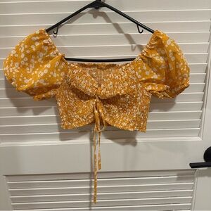 Floral Yellow Puff Sleeve Top